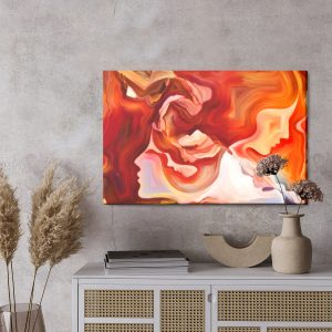 Peinture sur toile Abstraction Rouge Avec Visage – Image 3