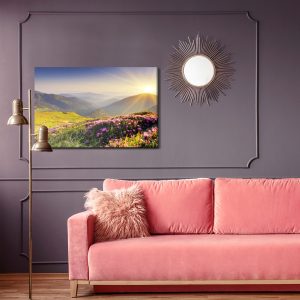 Peinture sur toile Coucher De Soleil Dans Les Montagnes – Image 4