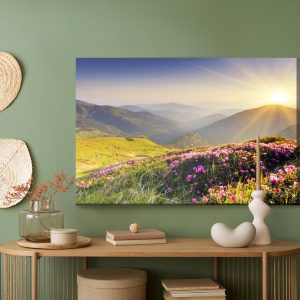Peinture sur toile Coucher De Soleil Dans Les Montagnes – Image 5