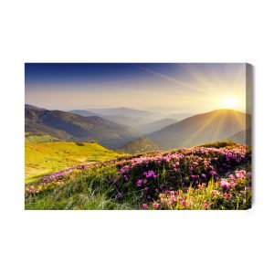 Peinture sur toile Coucher De Soleil Dans Les Montagnes – Image 2
