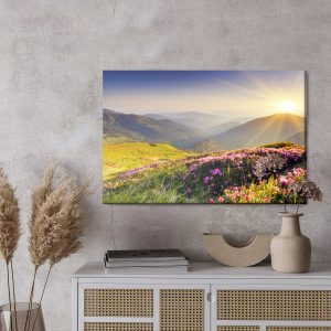 Peinture sur toile Coucher De Soleil Dans Les Montagnes – Image 3