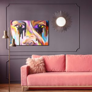 Peinture sur toile Visage Abstrait Gros Plan – Image 4