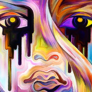 Peinture sur toile Visage Abstrait Gros Plan – Image 1