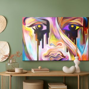 Peinture sur toile Visage Abstrait Gros Plan – Image 5