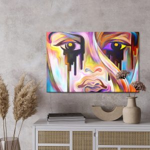 Peinture sur toile Visage Abstrait Gros Plan – Image 3