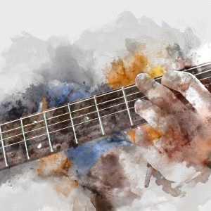 Peinture sur toile Guitare Abstraite Dans Les Mains – Image 1