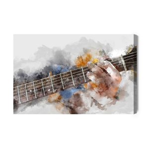 Peinture sur toile Guitare Abstraite Dans Les Mains – Image 2