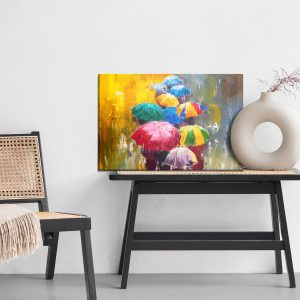 Peinture sur toile L'abstraction Et Les Gens Avec Des Parapluies – Image 6