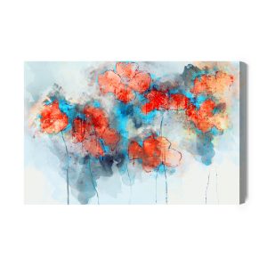 Peinture sur toile Coquelicots Aquarelles – Image 2