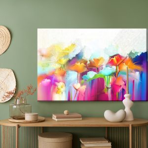 Peinture sur toile Fleurs Abstraites Colorées – Image 5