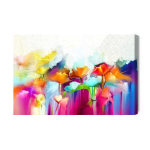 Peinture sur toile Fleurs Abstraites Colorées – Image 2