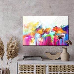 Peinture sur toile Fleurs Abstraites Colorées – Image 3