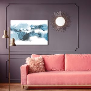 Peinture sur toile Vague Abstraite Bleue – Image 4