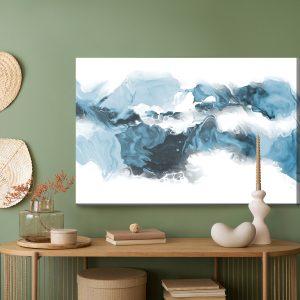 Peinture sur toile Vague Abstraite Bleue – Image 5
