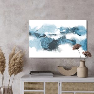 Peinture sur toile Vague Abstraite Bleue – Image 3