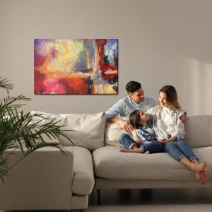 Peinture sur toile Abstraction Contemporaine Colorée – Image 7