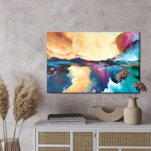 Peinture sur toile Nuages ​​Colorés Abstraits – Image 3
