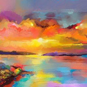 Peinture sur toile Coucher De Soleil Abstrait – Image 1