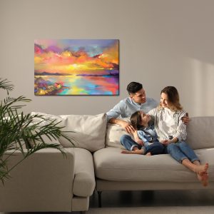 Peinture sur toile Coucher De Soleil Abstrait – Image 7
