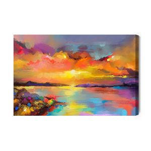 Peinture sur toile Coucher De Soleil Abstrait – Image 2