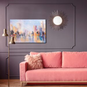 Peinture sur toile Panorama Abstrait De La Ville – Image 4