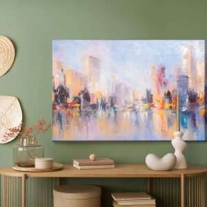 Peinture sur toile Panorama Abstrait De La Ville – Image 5