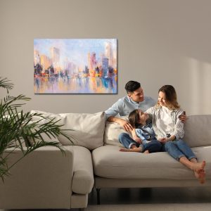 Peinture sur toile Panorama Abstrait De La Ville – Image 7