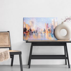 Peinture sur toile Panorama Abstrait De La Ville – Image 6