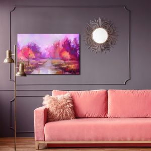 Peinture sur toile Parc Rose Abstrait – Image 4