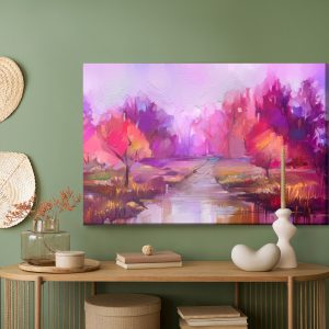 Peinture sur toile Parc Rose Abstrait – Image 5