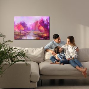 Peinture sur toile Parc Rose Abstrait – Image 7