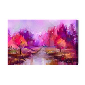 Peinture sur toile Parc Rose Abstrait – Image 2