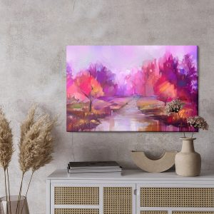 Peinture sur toile Parc Rose Abstrait – Image 3