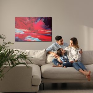 Peinture sur toile Ciel Rouge Abstrait – Image 7
