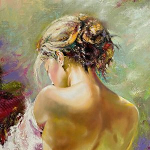 Peinture sur toile Portrait D'une Femme Pensive – Image 1