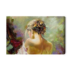 Peinture sur toile Portrait D'une Femme Pensive – Image 2