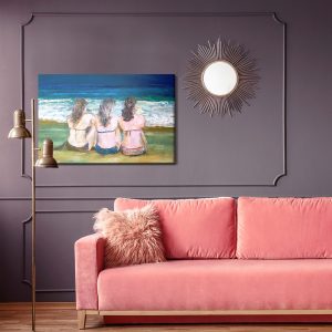 Peinture sur toile Trois Femmes Au Bord De La Mer – Image 4