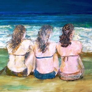 Peinture sur toile Trois Femmes Au Bord De La Mer – Image 1
