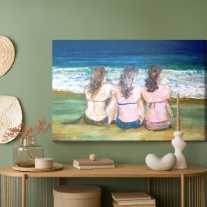 Peinture sur toile Trois Femmes Au Bord De La Mer – Image 5