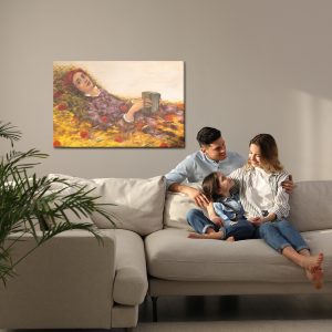 Peinture sur toile Une Femme Parmi Les Coquelicots – Image 7