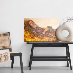 Peinture sur toile Une Femme Parmi Les Coquelicots – Image 6