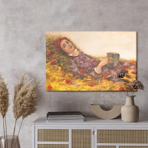 Peinture sur toile Une Femme Parmi Les Coquelicots – Image 3