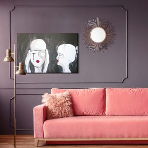 Peinture sur toile Un Portrait Abstrait De Deux Femmes – Image 4