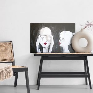 Peinture sur toile Un Portrait Abstrait De Deux Femmes – Image 6