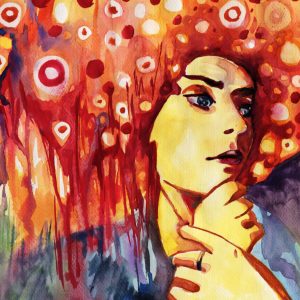 Peinture sur toile Un Portrait Abstrait D'une Femme – Image 1