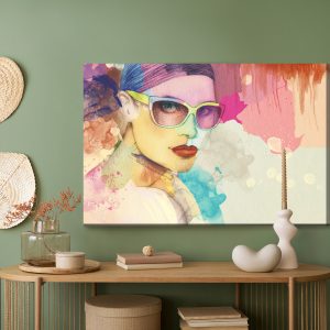 Peinture sur toile Portrait Coloré D'une Femme – Image 5