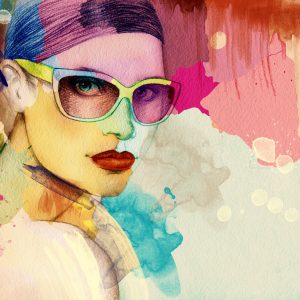 Peinture sur toile Portrait Coloré D'une Femme – Image 1