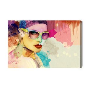 Peinture sur toile Portrait Coloré D'une Femme – Image 2