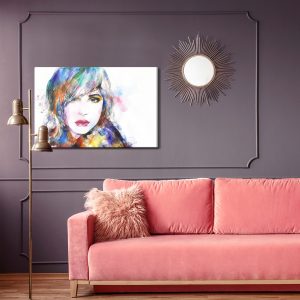 Peinture sur toile Portrait À L'aquarelle D'une Femme – Image 4