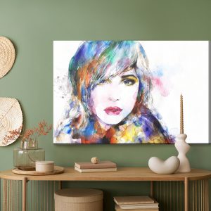 Peinture sur toile Portrait À L'aquarelle D'une Femme – Image 5